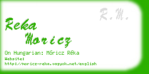 reka moricz business card