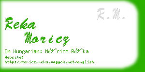 reka moricz business card